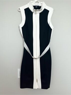 Tommy Hilfiger Sleeveless Zip-Front Mini Dress with Removable Belt